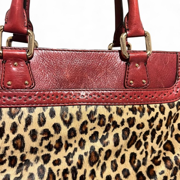 Leopard Print Leather Handbag - Picture 4 of 12